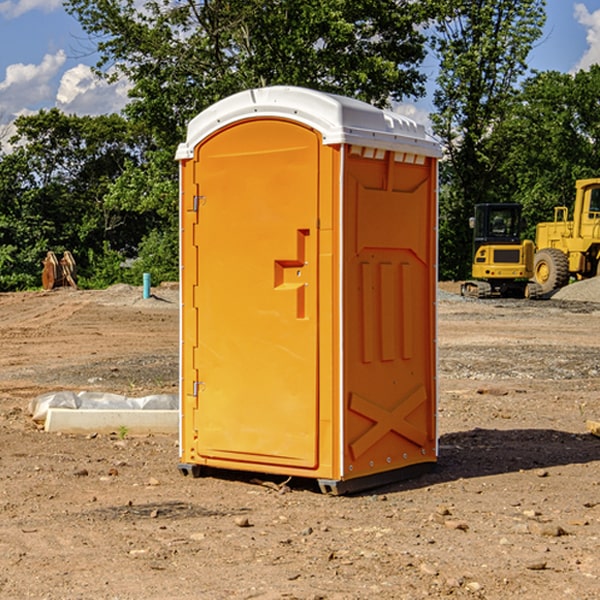 how often are the portable restrooms cleaned and serviced during a rental period in Rusk County TX